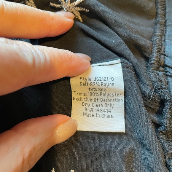 Johnny Was Victoria Black Velvet Joggers - Picture 6 of 6